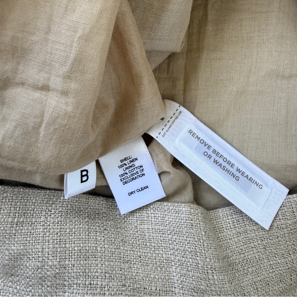 LOFT Beige 100% Linen Embellished Sleeveless Dress, Size‎ 2 - Picture 5 of 8